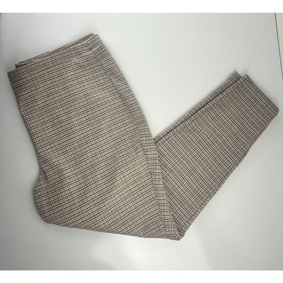 Croft & Barrow Womens Stretch Pull-On Straight Leg Pants Brown Neutral Plaid XL - Picture 2 of 11